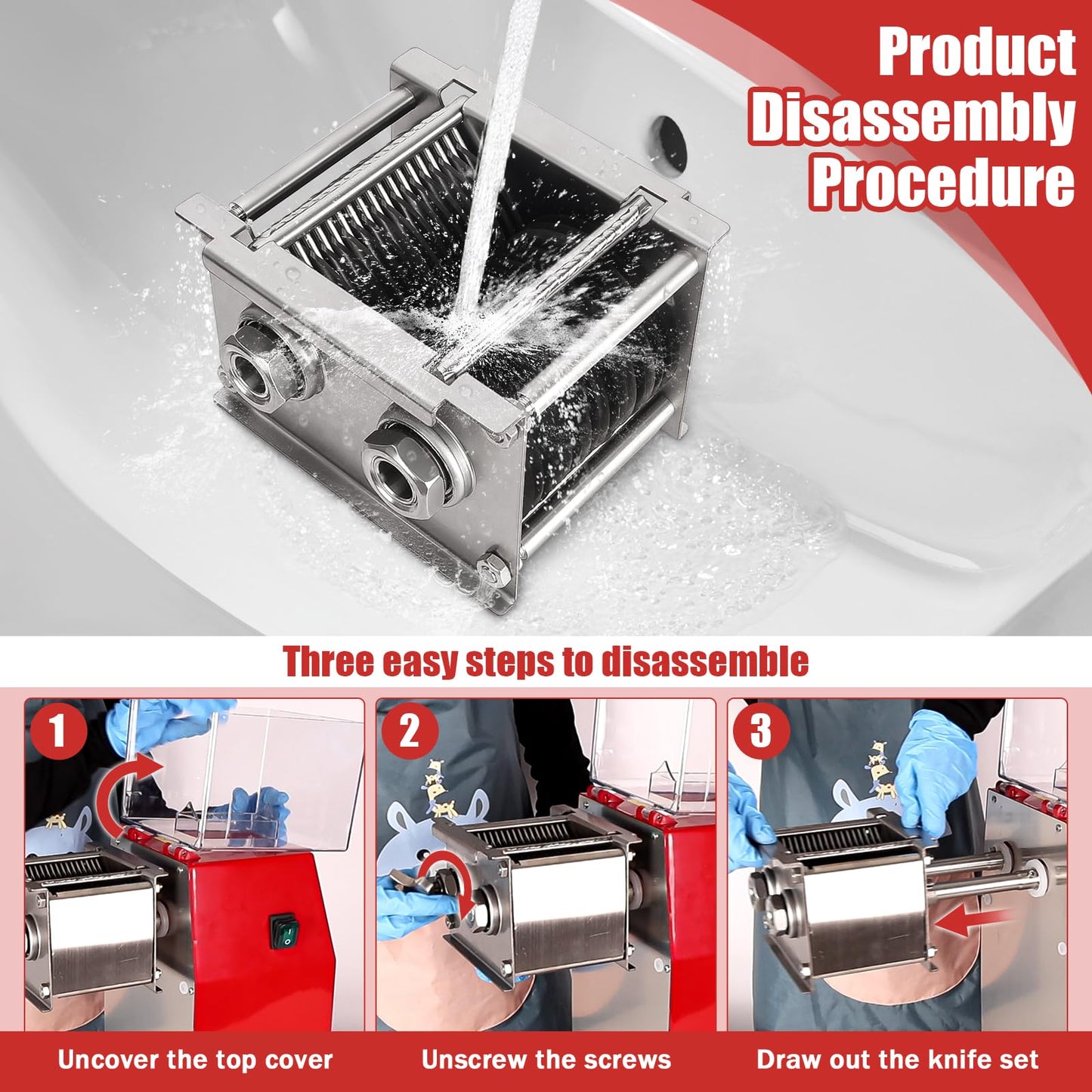 ARLUMA Meat Cutter Machine,850W Commercial Meat Slicer,Stainless Steel Electric Meat Slicer Machine for Home Kitchen,Restaurant,Supermarket (3.5MM)