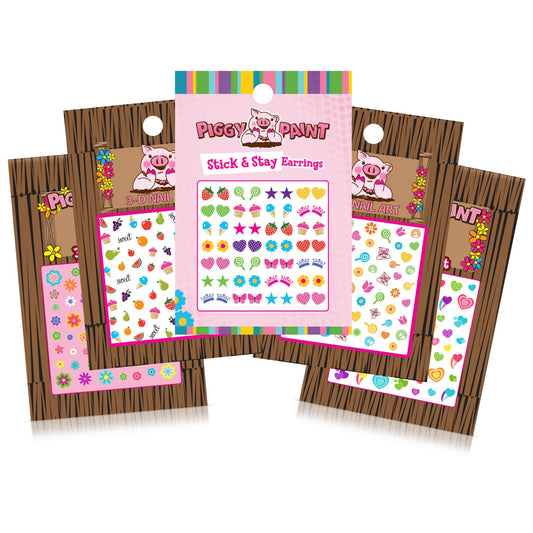 Piggy Paint 100% Non-Toxic Girls Nail Accessories (Nail Art Party Pack - Pack of 5)