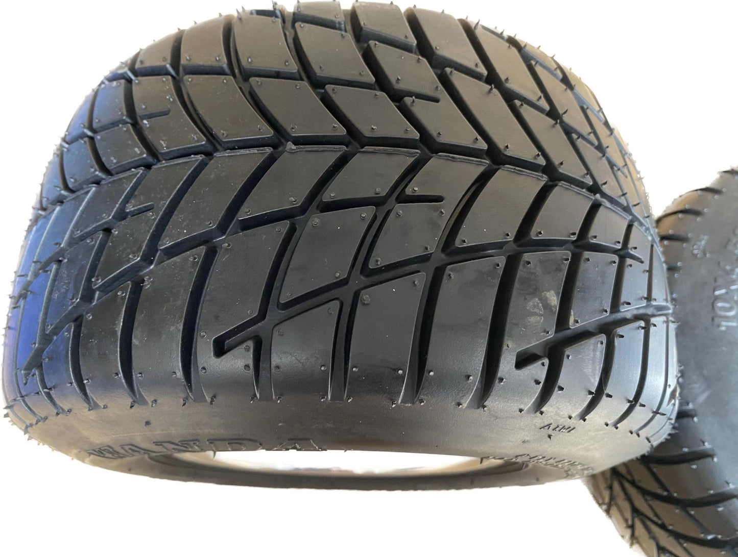 JOHNWELL 10''X4.5-5'' GO KART FRONT TIRES AND RIMS WITH 3 HOLES,2 PCS IN BOX,TIRES WITH GRAIN SURFACE TO INCREASE FRICTION COEFFICIENT AND IMPROVE SAFETY PERFORMANCE,DRIFT TRIKE,BUGGY