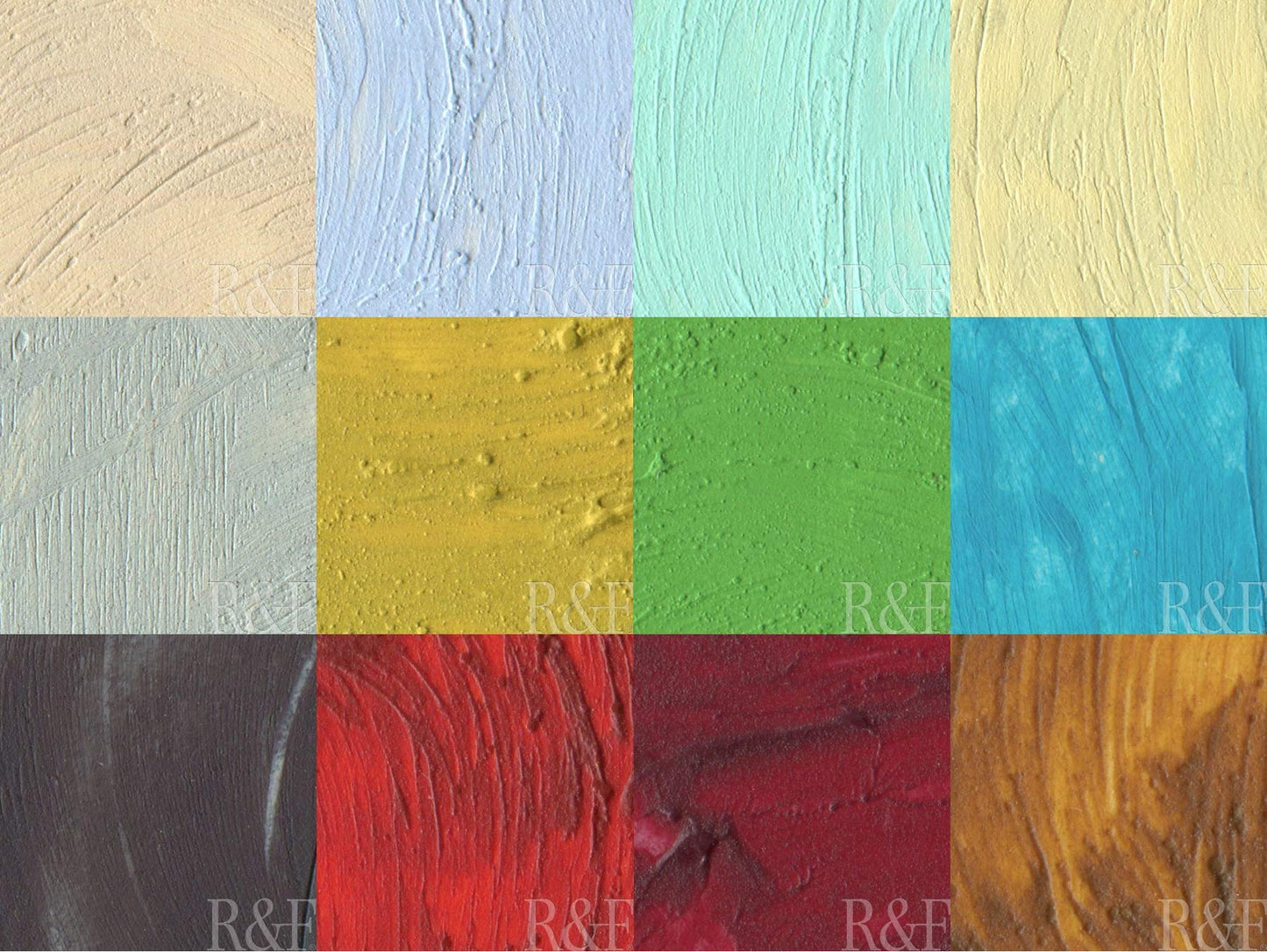 R&F Handmade Paints - Professional Oil Pigment Stick, Painters Dozen 2, Set of 12 Colors
