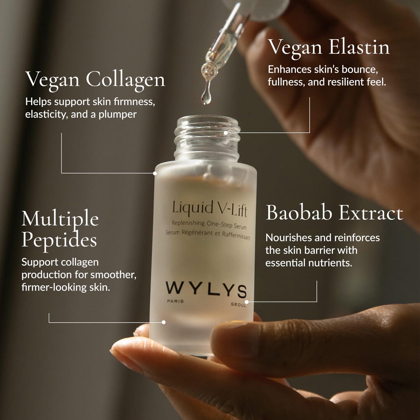 Liquid V-Lift – Peptide Face Serum for Aging Skin | Lifts, Firms & Brightens with Collagen & AFA-GS Alga | Reduces Wrinkles & Fine Lines | Lightweight Anti-Aging Formula for Radiance – 30ml