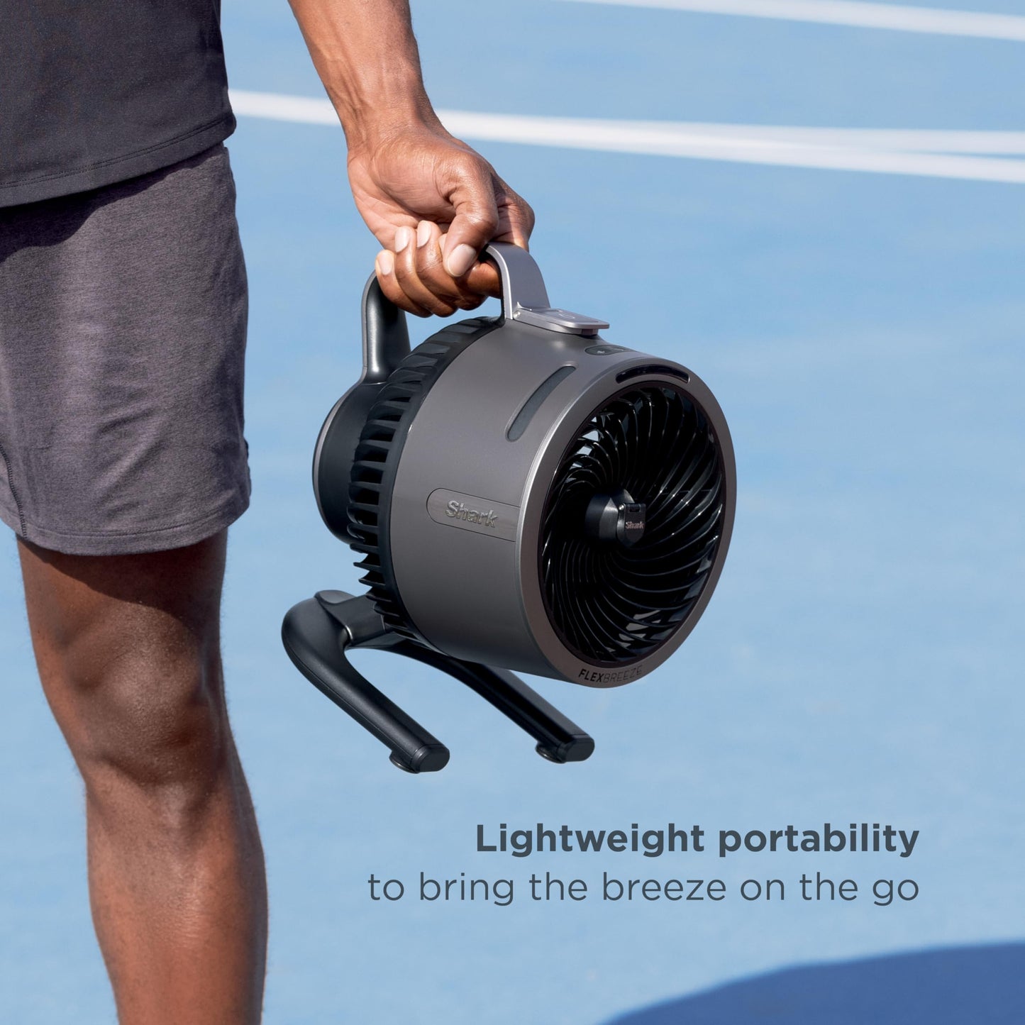 Shark FlexBreeze HydroGo Fan—Ultra-powerful portable fan with indoor + outdoor mist. Corded & cordless, 5 speeds, evaporative misting, Glacier. FA052BL