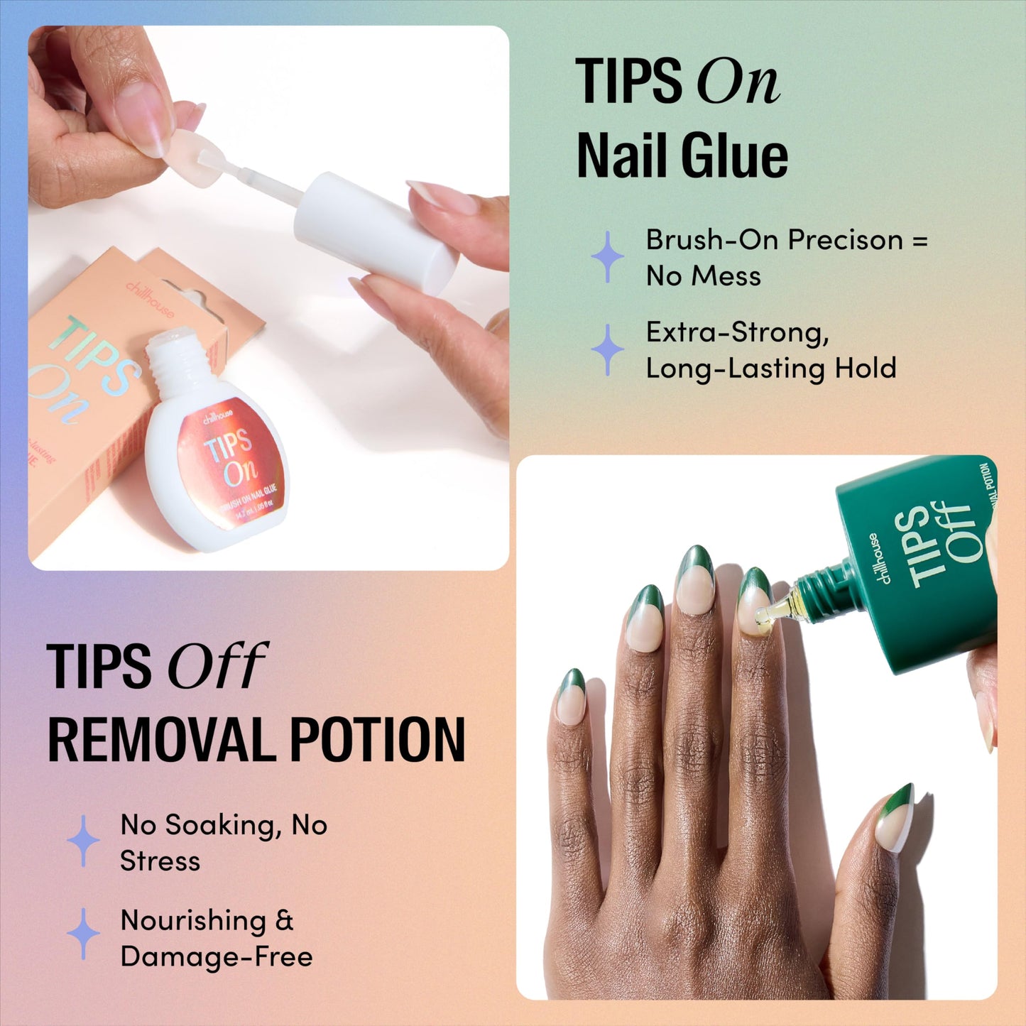 Chillhouse - Chill Tips, Press on Nails Kit - Patina Party (Oval) - 30 Nail Shapes & Sizes - Up to 2 Weeks of Wear - Customizable Fit - Reusable - Latina Founded & Women Owned - Beauty & Self Care