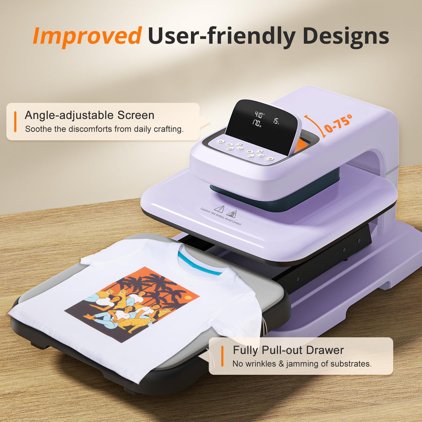 HTVRONT Auto Heat Press 2 - Heat Press Machine for T Shirts with Adjustable Pressure & Higher Heating Height, Heats Up Fast & Evenly Heat Press 15x15 for HTV, Sublimation, Heat Transfer Projects