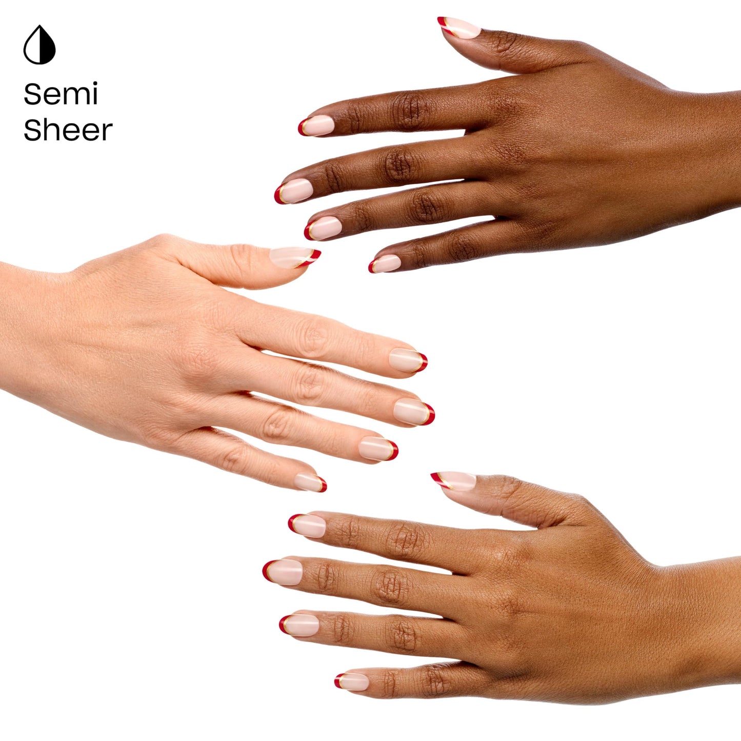 OPI On Point Let it Glitter! | Short Round Gold & Red Glitter French Tip Press On Nails | 30 Count with Nail Glue | Reusable, Non-damaging | Amazon Exclusive | Holiday Shades 2025