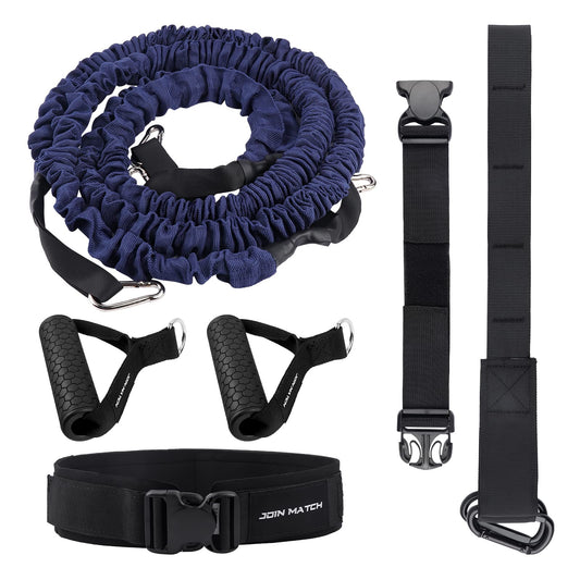 80Lbs Resistance Bungee Cord Speed Training Set, Dual Resistance Cord(8-22'), Improve Agility Focus Strength Power, for Basketball Tennis Football Volleyball, Help You Build Muscle