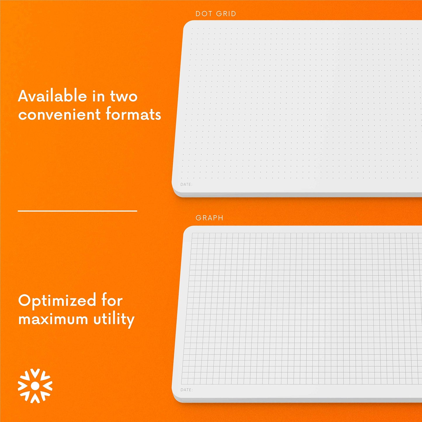 Notsu Dot Grid Desk Notepad 2 Pack | Minimalist Dotted Memo Mouse Pads with Premium Thick Paper, Small 5.5" x 8.5"