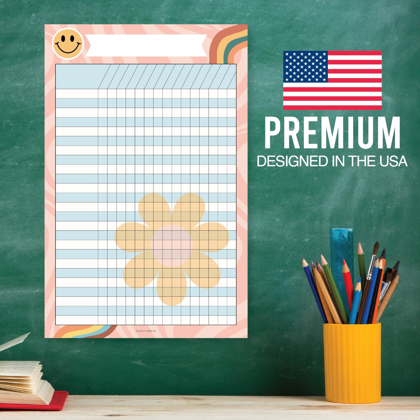 Attendance Chart for Classroom Management - 4 Incentive Chart for Classroom Essentials, 11x17 Student Behavior Charts and Homework Tracker, Teachers Class Attendance and Assignments Log