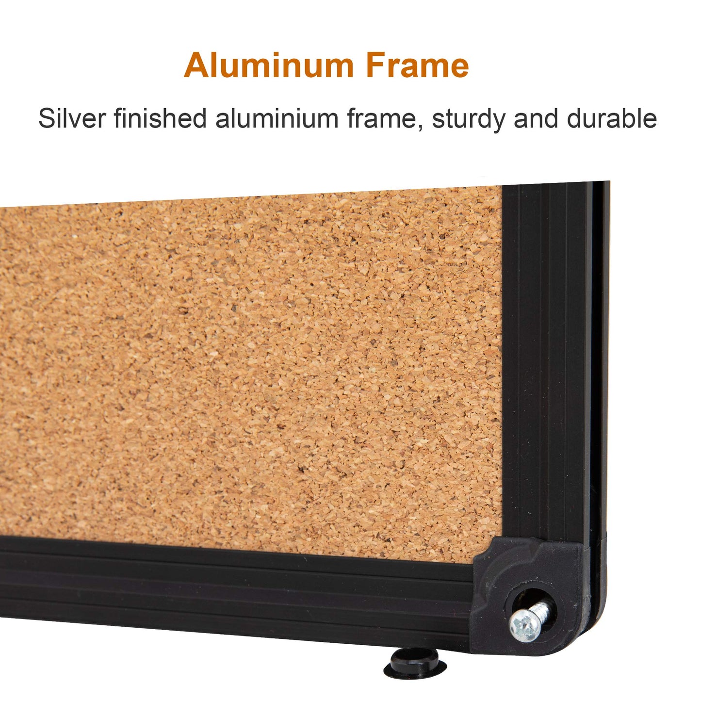 DexBoard 2-Pack Cork Board 36 x 24 Inch, Black Aluminum Frame Bulletin Board for Walls, Large Self-Healing Vision Board for Office, School, and Home, Hanging Notice Board with 10 Push Pins (3x2 Ft)