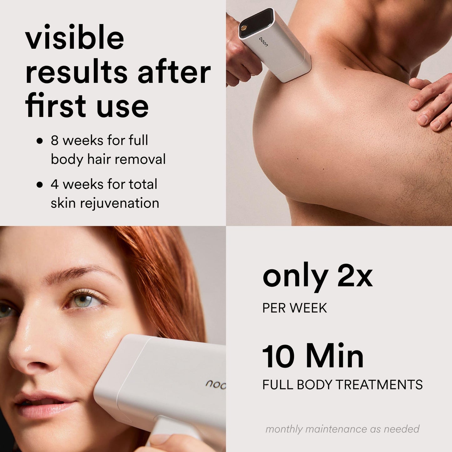 Nood™ NEW Flasher Pro + Slow-Grow Serum — IPL Laser Hair Removal Device for Women & Men + After Shave Serum to Slow Hair Regrowth While Reducing Ingrown Hair & Skin Irritation — Gloss White