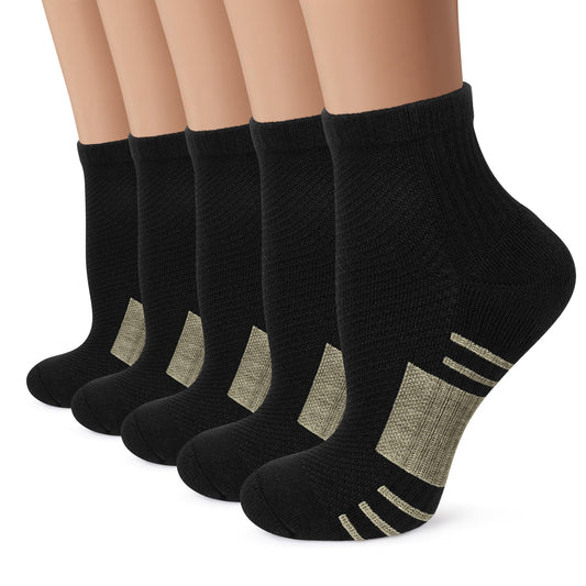 Iseasoo Copper Ankle Compression Socks - Low Cut Arch Support Socks for Men & Women, Running, Nurses, Plantar Fasciitis Socks Running Training Gym Workout Fitness Athletic Performance Wear (L/XL)