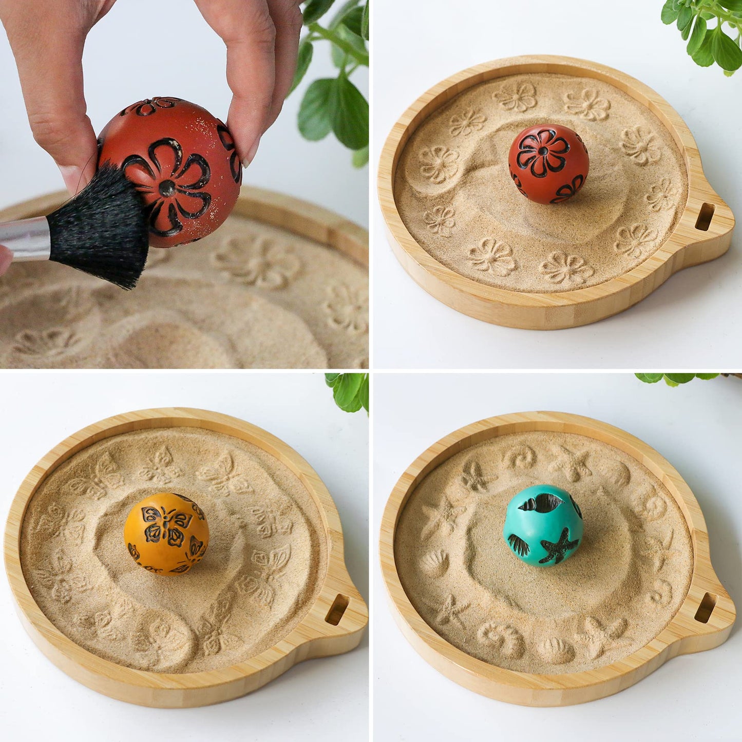 Japanese Meditation Buddha Zen Garden Kit - Tabletop Crystal Rock Sand Garden for Desk Sandbox w/Zen Rake Stamp Spheres Accessories Tools Healing Stone Office Relaxation Decor Gift