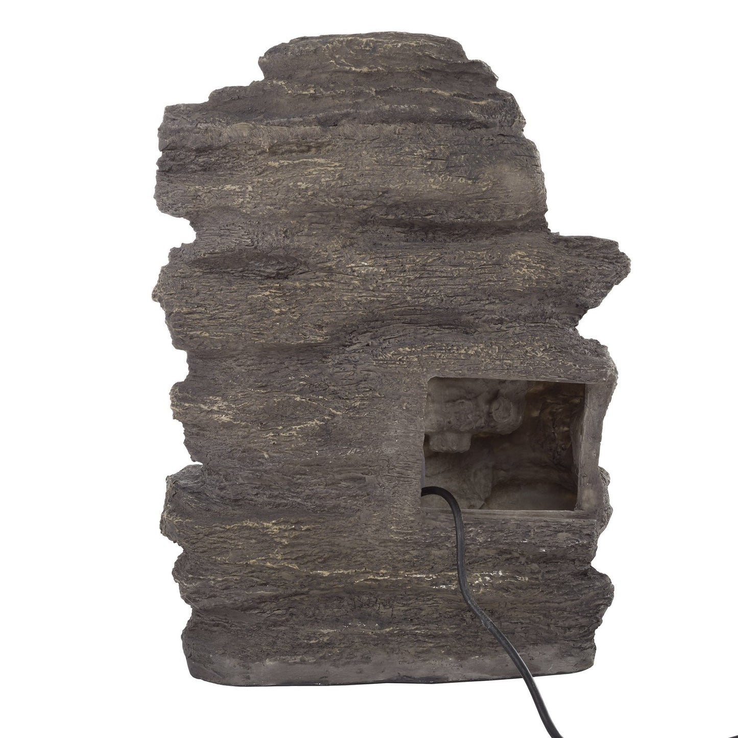 3-Tier Outdoor Water Fountain - Cascading Faux Rock Waterfall with Soothing Natural Sound for Patios, Porches, and Decks by Pure Garden (Gray Stone)