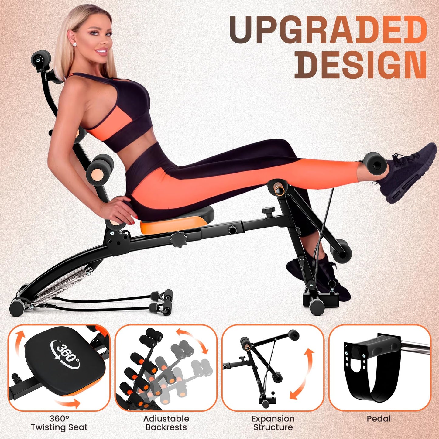 Ab Machine for Home Gym | Adjustable Ab Trainer Bench for Full Body Workout | Multi-Functional Sit Up Machine | Exercise Chair with 300 LBS Weight Capacity