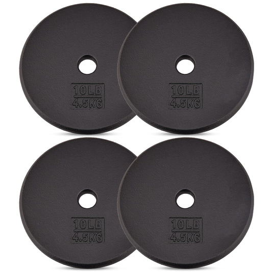 Yes4All 1-inch Cast Iron Weight Plates for Dumbbells – Standard Weight Plates (Combo 10lb x 4pcs)