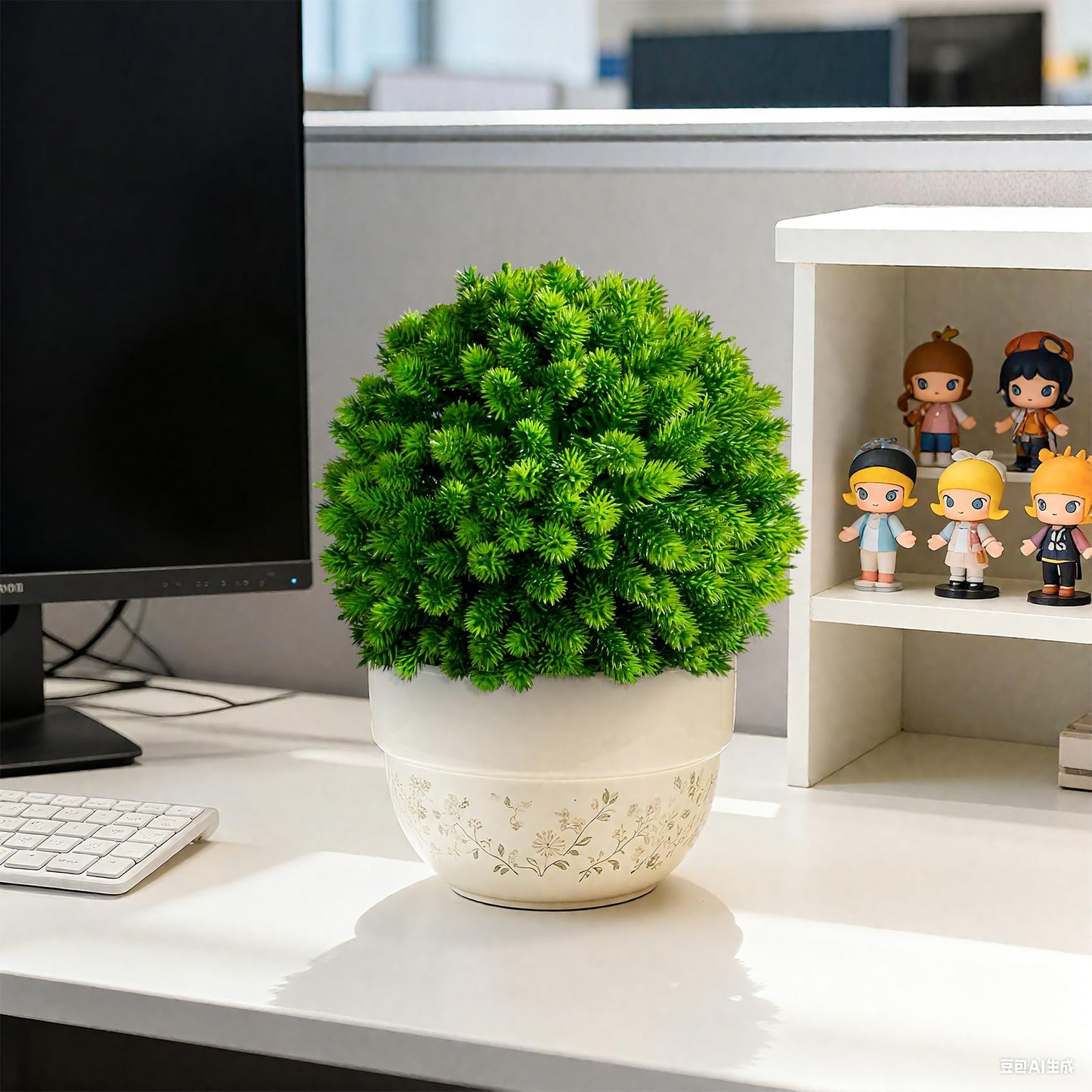 Bailikang 2PCS Artificial Boxwood Topiary Ball Plant, Artificial Plants Decor Fake Potted Plants for Desktop, Bookshelf, Fireplace with Realistic Leaves in Decorative Pot