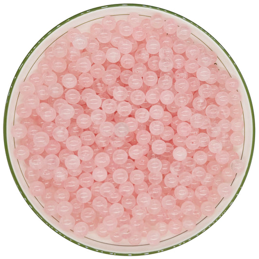 WHNKFB 8mm 50PCS Natural Ice Rose Quartz Round Beads, High Clarity Loose Pink Crystal Beads for Jewelry Making Craft - 4mm 6mm 8mm 10mm Options with Free Elastic Cord
