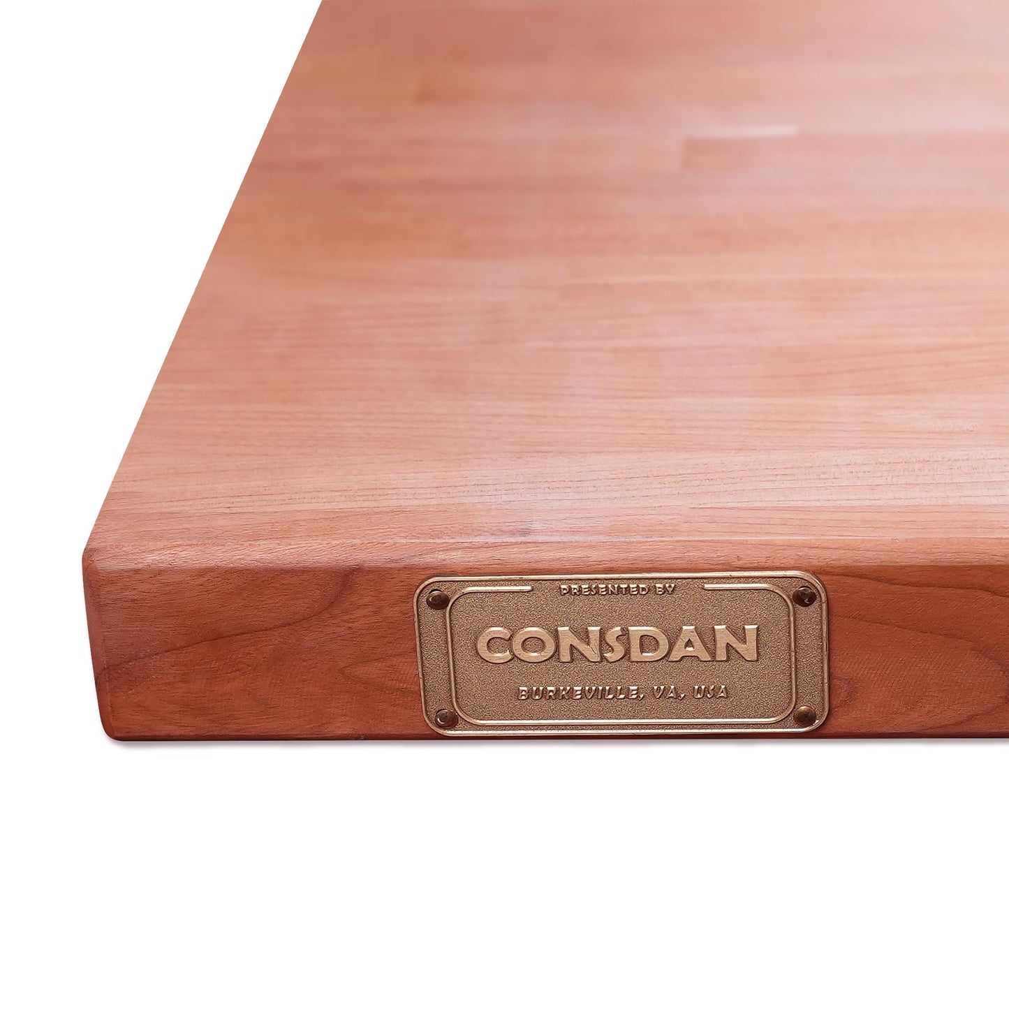 CONSDAN Butcher Block Counter Top, USA Grown Cherry Solid Hardwood Countertop, Wood Slabs for Kitchen, Reversible, Both Side Polished, Prefinished with Food-safe Oil, 1.5" Thickness, 48" L x 25" W