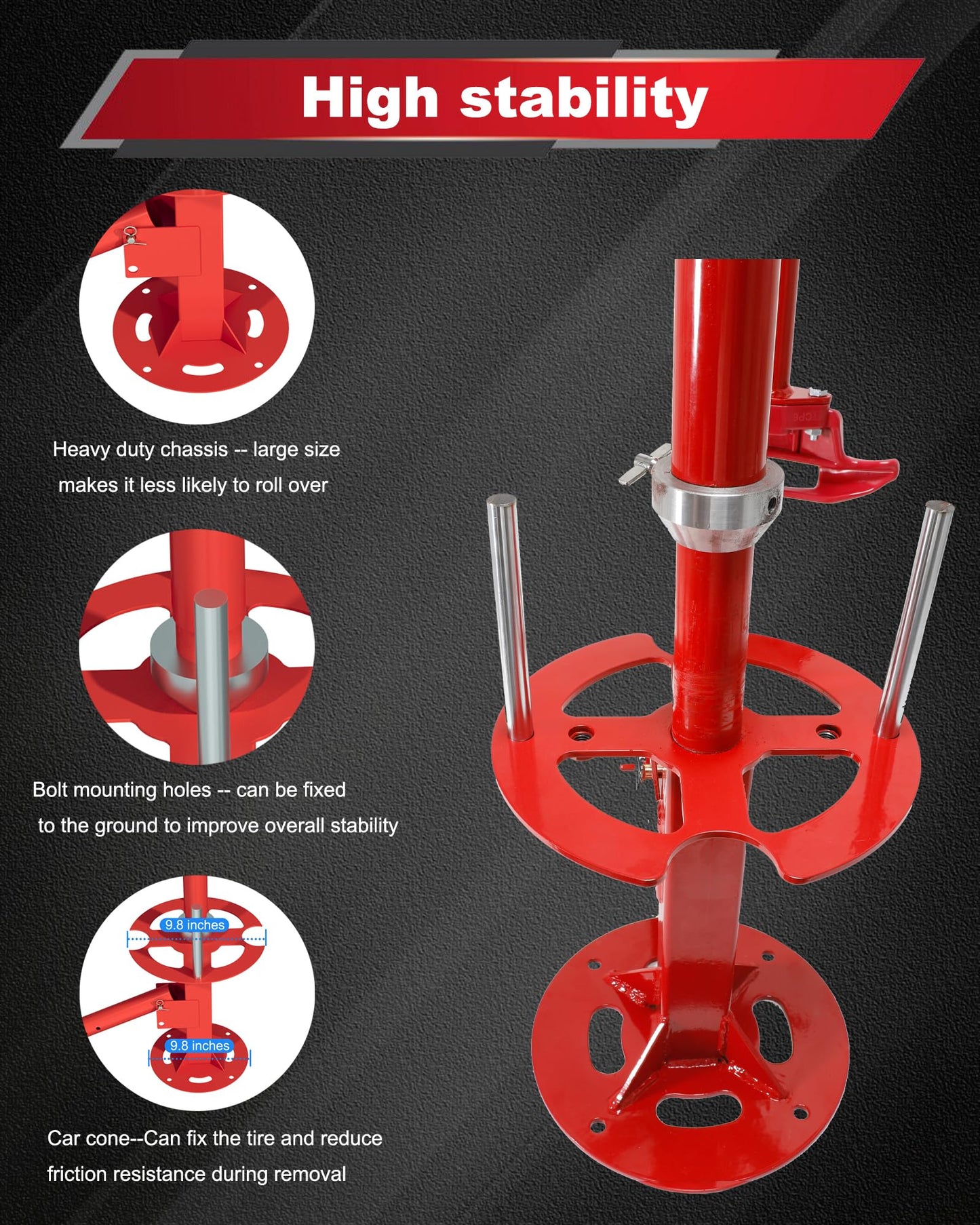 Krysolad Manual Tire Changer Machine, Portable Tire Changer with Duck Head, 12''-21'' Tire Change, Fit for Cars, Trailer, ATV, Truck, SUV