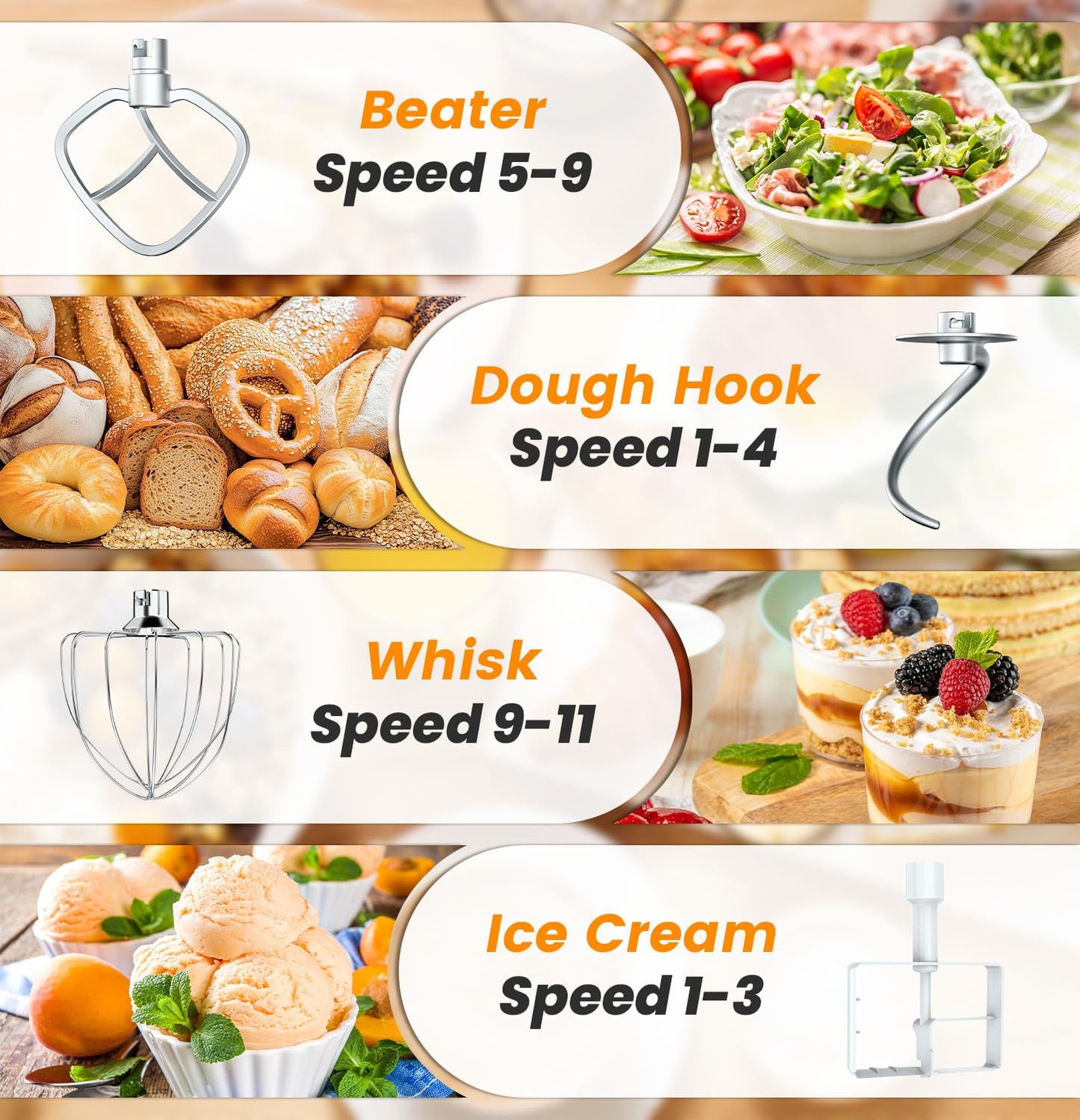 Bonnor Stand Mixer Set, 6QT Kitchen Mixer with LED Touchscreen, 11-Speed Tilt-Head Mixer with Timer, 4 Preset Menus, Stainless Steel Bowl, Hook, Whisk, Beater,Plus 2QT Ice Cream Maker Attachment,Red