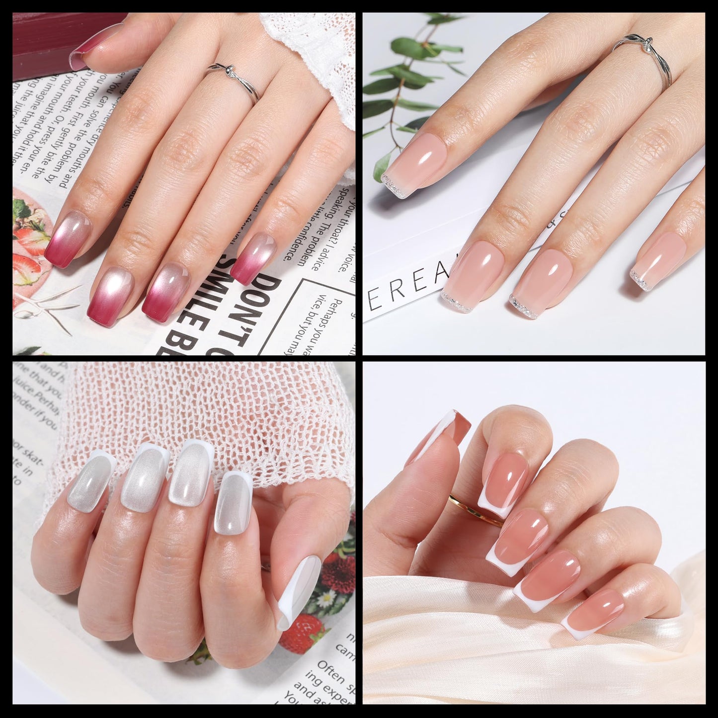 UNA GELLA 600Pcs Short Square Gel Nail Tips, Square Press on Nails Pre Etched Full Cover Soft Gel Nail Tips No C Curve For Women Girl DIY French & Chrome Style Salon At Home 12 Sizes