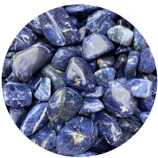 GAF TREASURES 5 Pcs Sodalite Tumbled Stones, Polished Sodalite Gemstone, Healing Crystals (Sodalite)