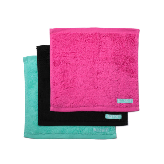 FACESOFT Eco Friendly Mini Gym Towels Accessories for Working Out - Sweat Towels for Gym, Fitness, Sports - Soft & Absorbent Cotton - No Synthetic Microfibers or Plastics - 3 Piece Exercise Towel Set