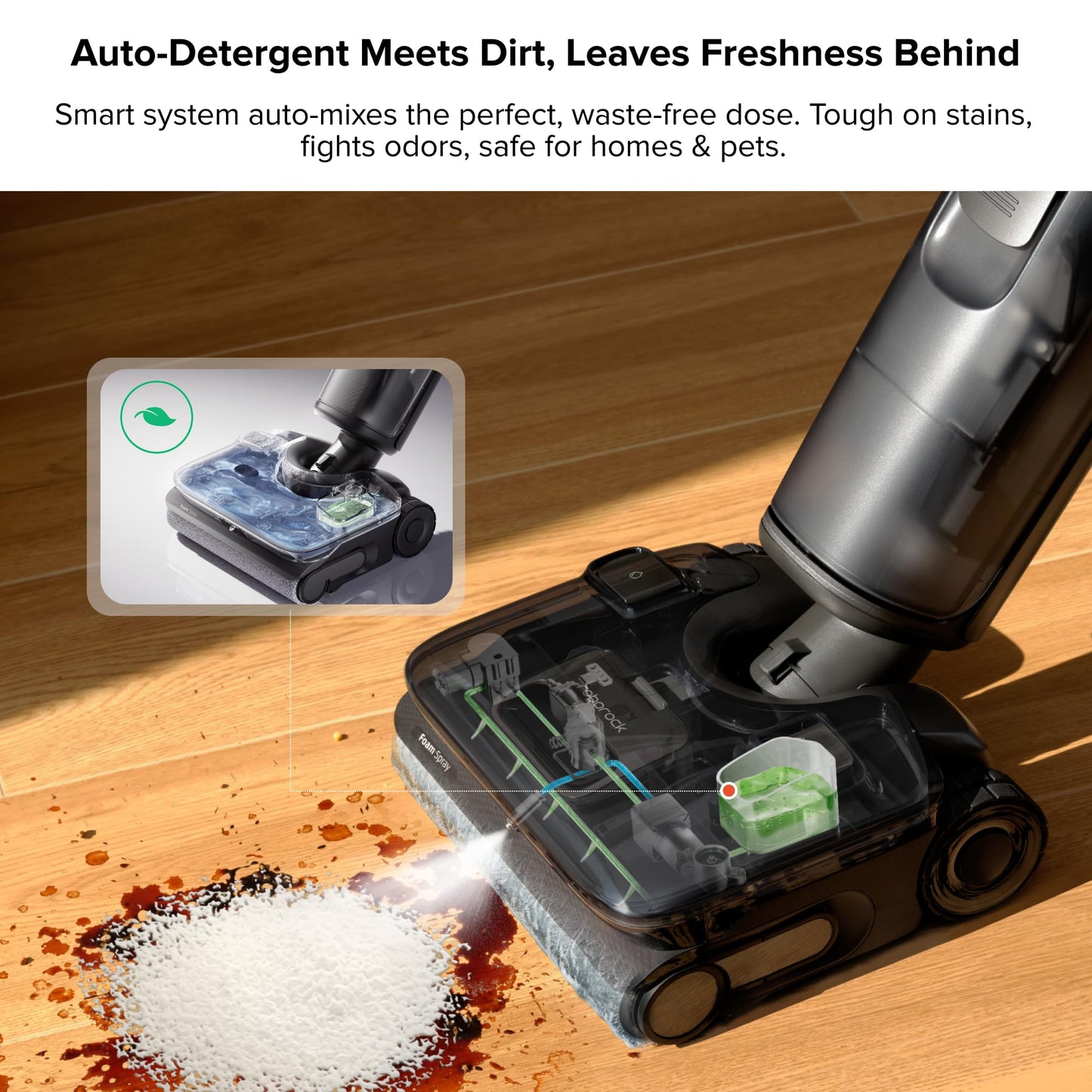 roborock F25 ACE Pro Foam Wet Dry Vacuum Cleaner, Cordless Vacuum Mop, 25000Pa Foam Spray Mop, 203°F Self-Cleaning Hard Floor Cleaner Machine for Tile Hardwood Floor Gentle Cleaning, 180° Lie Flat