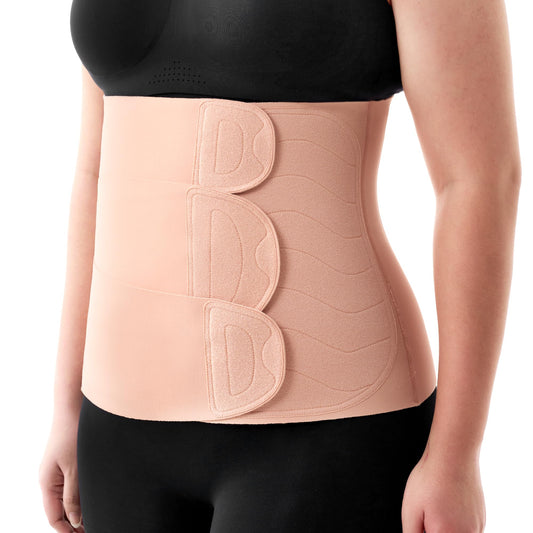 Momcozy Ergowrap Postpartum Belly Band for C-Section Recovery and Vaginal Birth, Abdominal Binder with 3D Lifting & Ergonomic Back Support, Seamless Belly Wrap Shapewear for Post Surgery Recovery