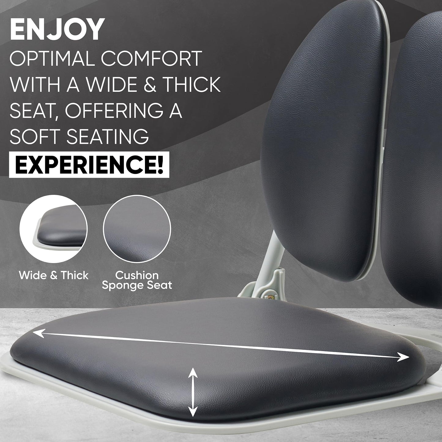 Made in Korea Dual-Backrests Ergonomic Floor Chair With Back Support - Meditation, Gaming, Reading Chair for Adults, Foldable (Black Leather)