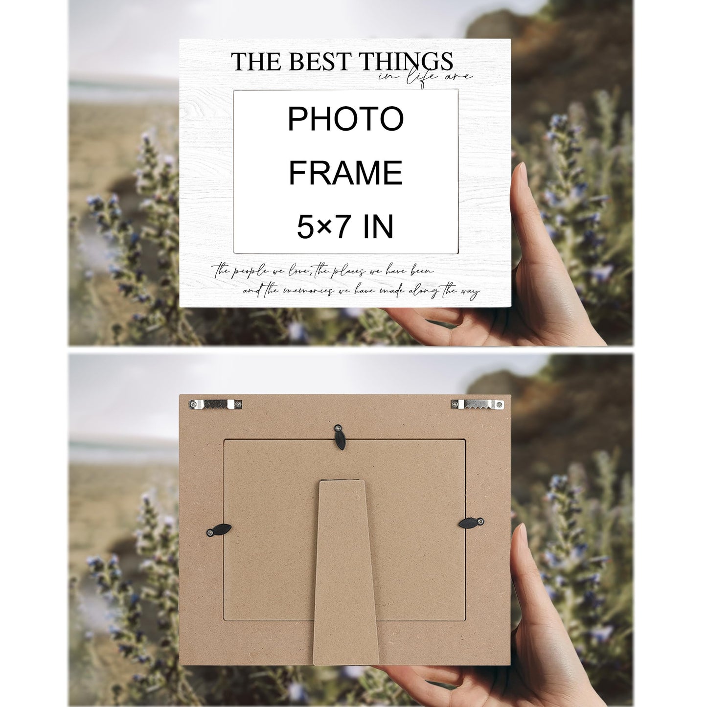 Kneaotoaji Family Picture Frame Gifts - The Best Things in Life Are the People We Love - Friends Wooden Photo Frame 5x7 for Tabletop or Wall Hanging