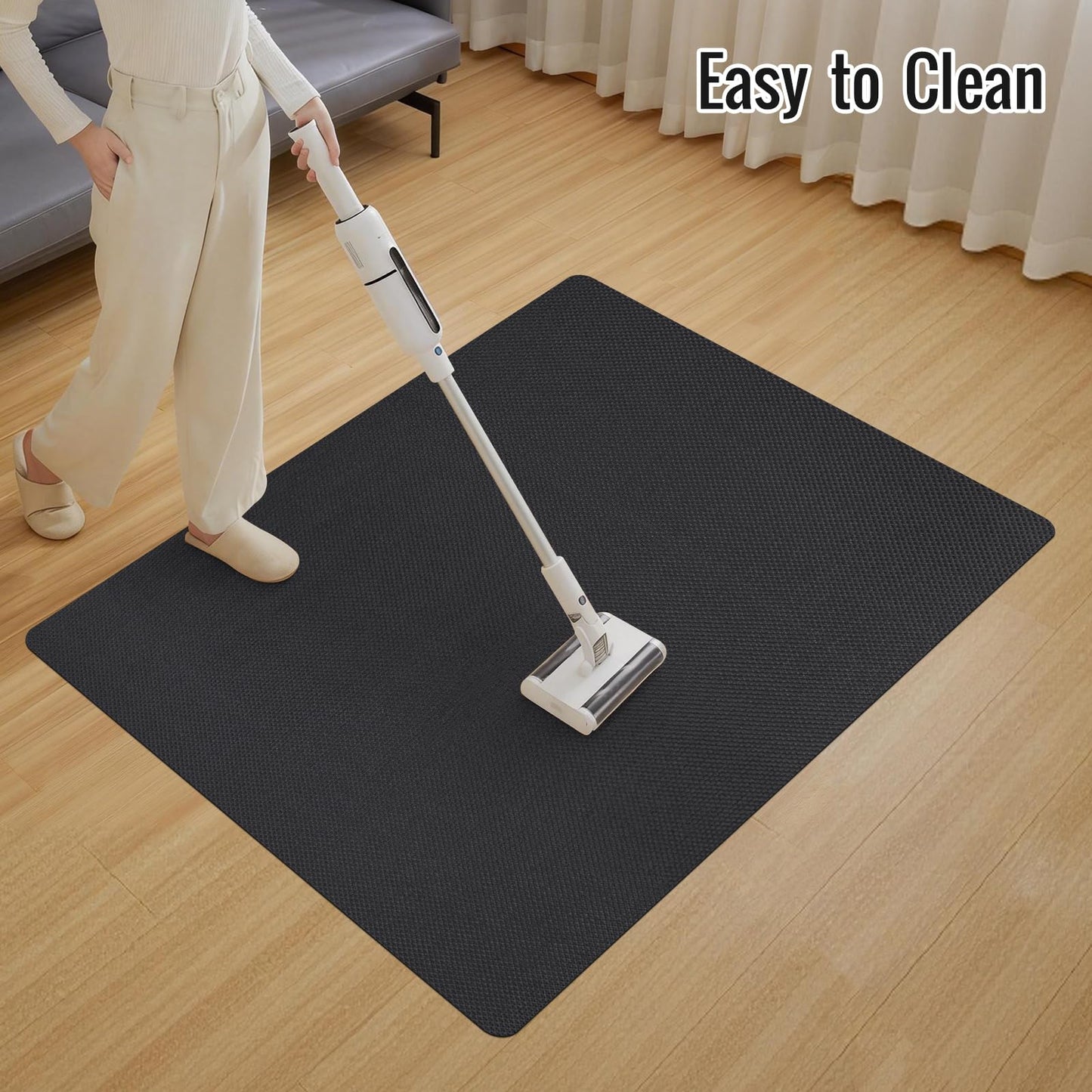 Office Chair Mat for Hard Floors,36"x48" Anti-Slip Waterproof Hardwood Floor Chair Mat,Heavy Duty Floor Protector Rolling Chairs for Home Office(Black)
