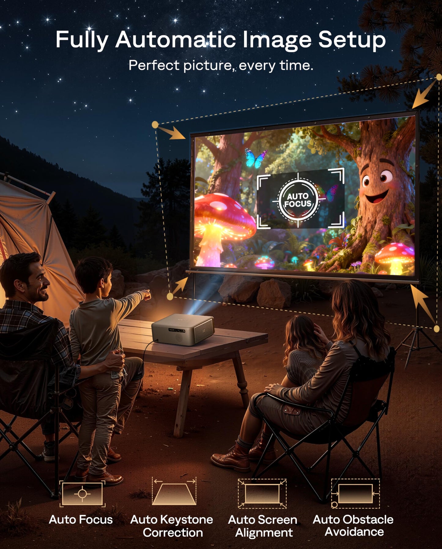 Aurzen EAZZE D1 MAX Upgraded Google TV Smart Projector 4K Supported, Ultra-Bright 1000 ANSI Lumens, MEMC Tech, Fully Automatics, 20W DoIby Audio, Home Theater Movie Projector with WiFi and Bluetooth