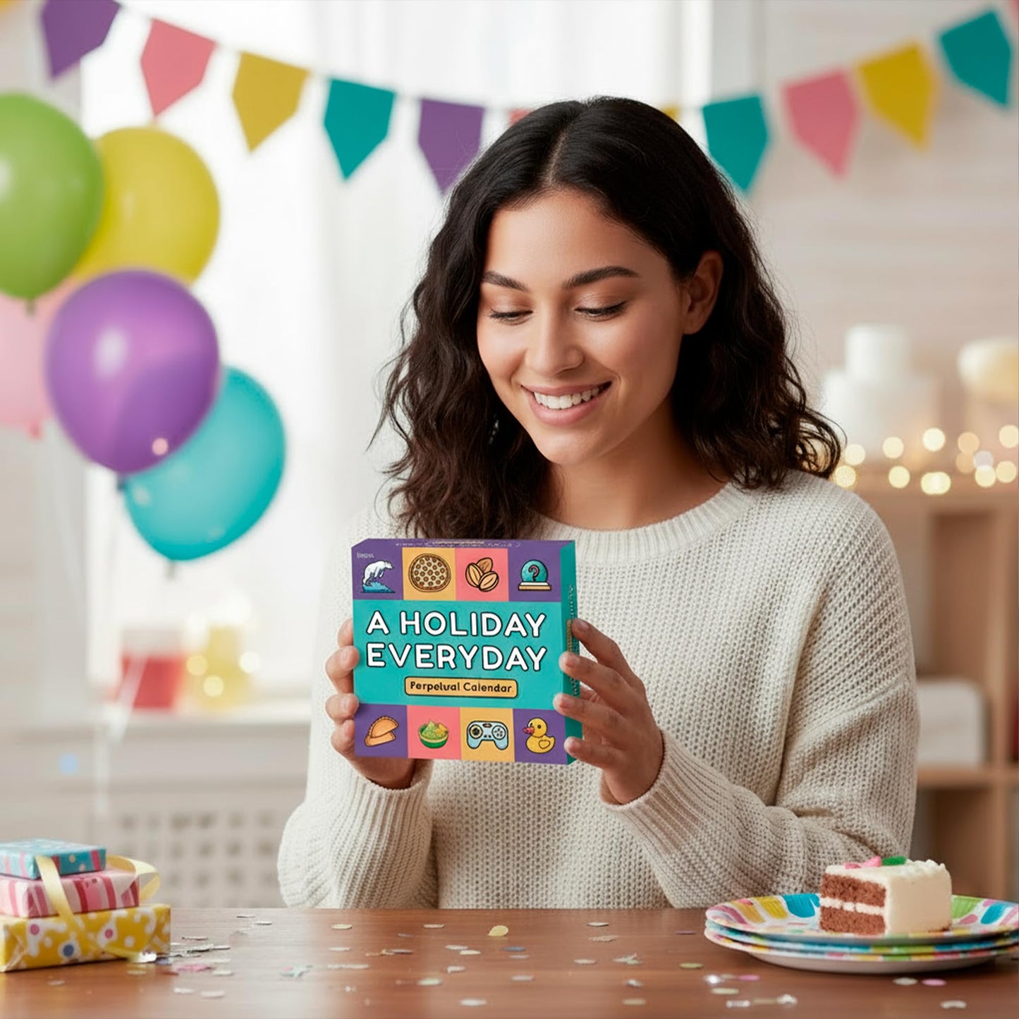 Everyday Is A Holiday Calendar | Funny Perpetual Desktop Calendar With Every Goofy & Silly Holiday For Each Day Of Year, 365 Humorous & Weird Holidays with Custom Illustrations on Every Page
