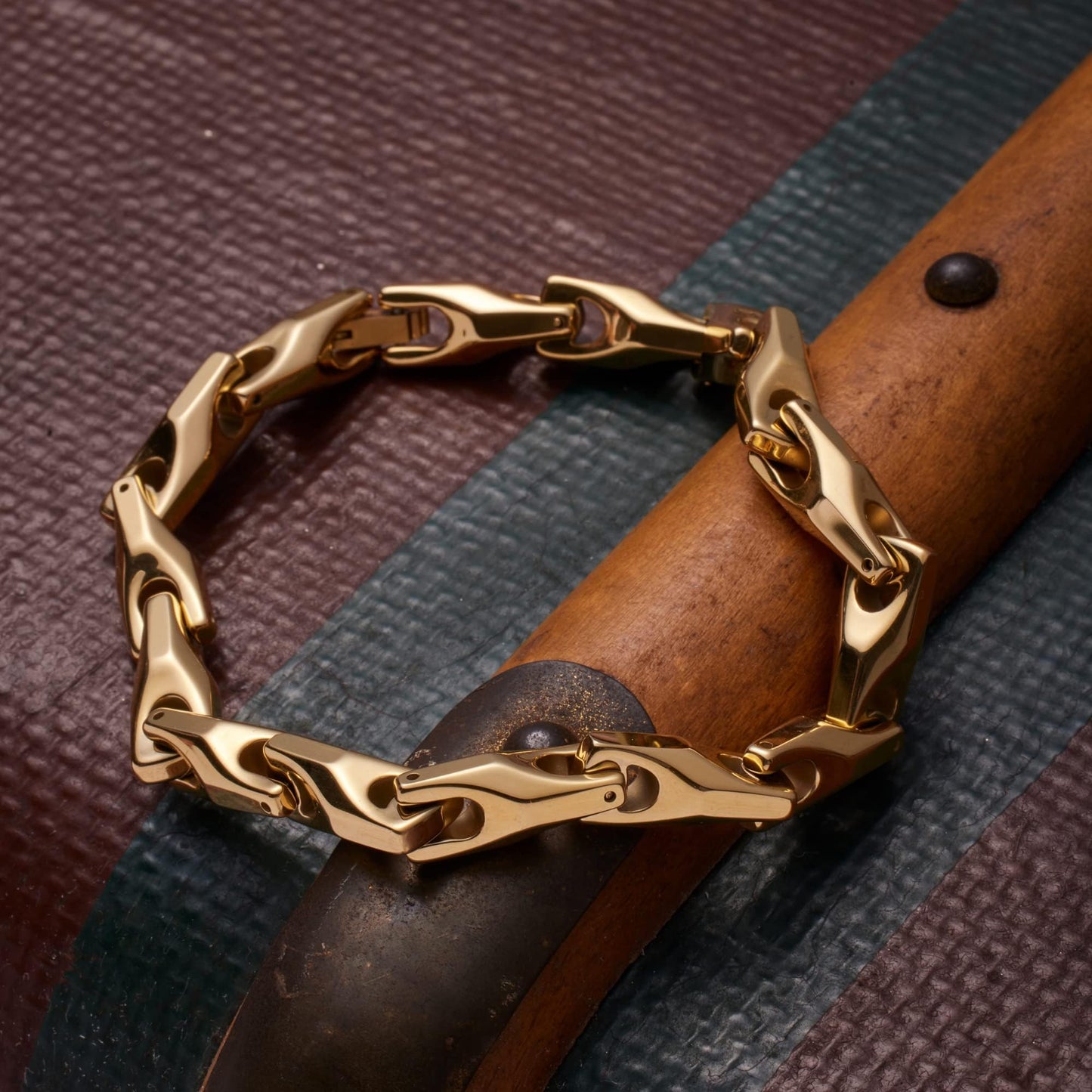 Urban Jewelry Astro Snake Bracelet & Necklace Set 18K Gold Plated/Stainless steel Men's Heavy Weight Tungsten Carbide Base Link Necklace Chain