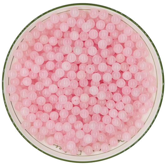 WHNKFB 8mm 50PCS Natural Full-Bodied Rose Quartz Round Beads, Opaque Loose Pink Crystal Beads for Jewelry Making Craft - 4mm 6mm 8mm 10mm Options with Free Elastic Cord