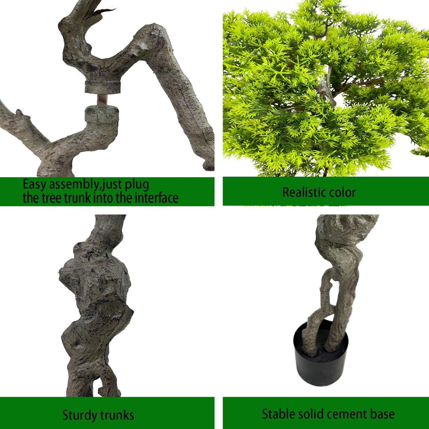 AfanD 3.5ft（43in） Artificial Bonsai Tree Juniper Faux Plants Indoor Big Fake Plants Decor with Ceramic Pots for Home Table Office Desk Bathroom Shelf Bedroom Living Room Farmhouse Decorations