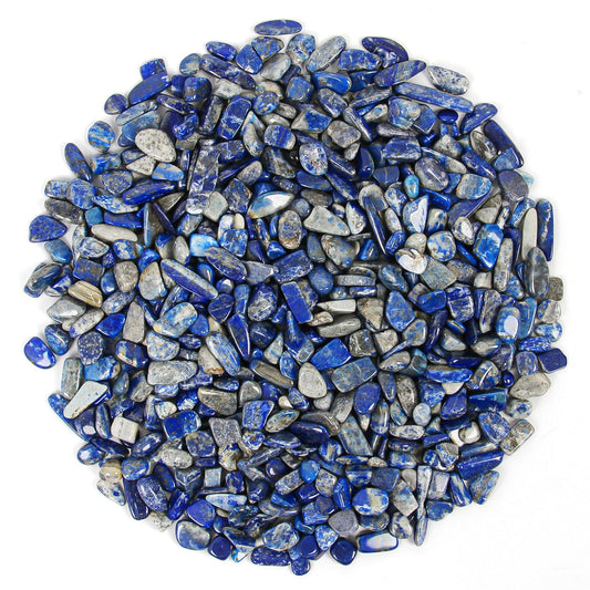 1.1lb Natural Crushed Lapis Lazuli Crystal Tumbled Chips-Lapis Lazuli Healing Crystals Chips Bulk, Crushed Crystal Gemstones for Crafts, Beautiful Package for Gift