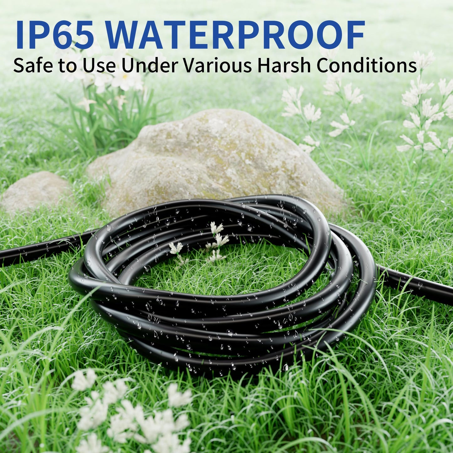 Cismorvex 100ft Outdoor/Indoor Extension Cord with Lighted 10/3 Gauge Ultra 3 Prong Heavy Duty SJTW, Waterproof, Flexible Cold-Resistant,15A 125V 1875W, Black