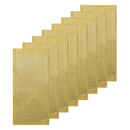 MECCANIXITY 8 Sheets Nail Gold Glitter Art Stickers Decals 3D Chains Line Metallic Sticker Holographic Self Adhesive for Nail Scrapbook DIY Decoration