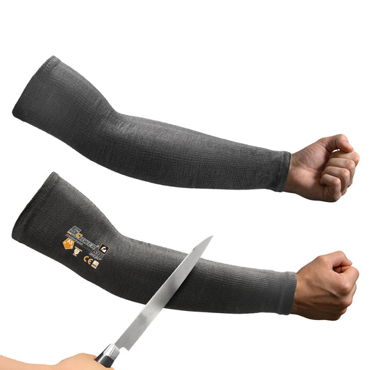 Schwer AIR-SKIN ANSI A5 Cut Resistant Arm Sleeves, Cooling Cut Sleeves with High Risk Cut Protection for Thin Skin, Gardening Safety Protective Sleeve for Farming, Yard, Pet Grooming, Black, 1 Pair