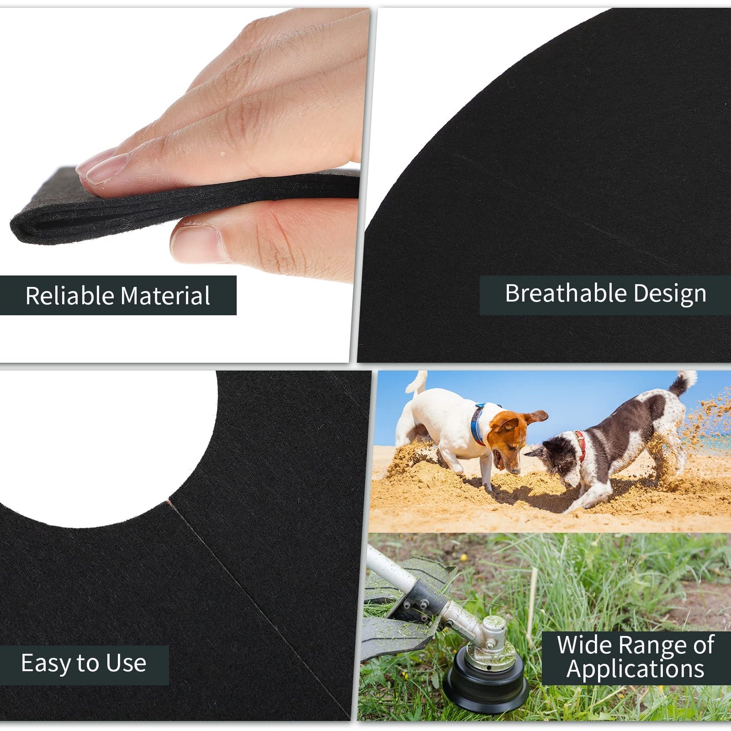 Macarrie 30 Pieces Weed Barrier Mats Non Woven Tree Mulch Ring Thickened Tree Protectors Mat Black Mulch Reusable Rings Landscaping Plant Cover Round Anti Grass Gardening Fabric Cover(20.5 Inch)