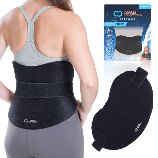 Copper Compression CopperFreeze™ Back & Stomach Wrap Hot & Cold Therapy Support for Pain, Muscle Soreness, Cramps, and Injury Recovery – 360° Copper Infused Relief for Lumbar, Lower Back, and Abdomen