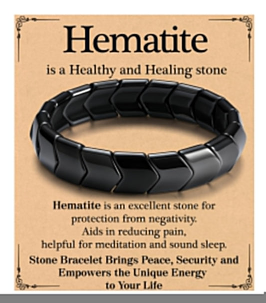 DONYUDE Unique Fathers Day Bracelet Gifts Hematite Bracelet for Men Heavy Arrowhead Hematite Bracelets for Dad Grandpa Reignites Masculine Energy Birthday Gift for Men Crystal Jewelry