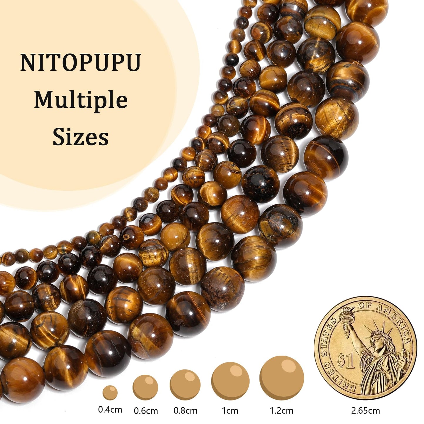 NITOPUPU 8mm 45pcs Tourmaline Persian Jade Natural Stone Beads for Jewelry Making Supplies, Round Crystal Beads for Bracelets Necklace DIY Crafts