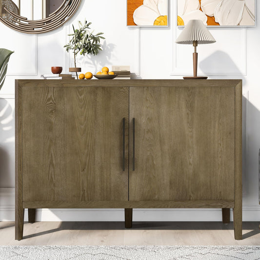 Merax Modern Rustic Wood Buffet Sideboard with Storage Shelf, 2 Doors Coffee Bar Cabinet TV Stand for Bedroom Living Room Dinning Room Kitchen Espresso