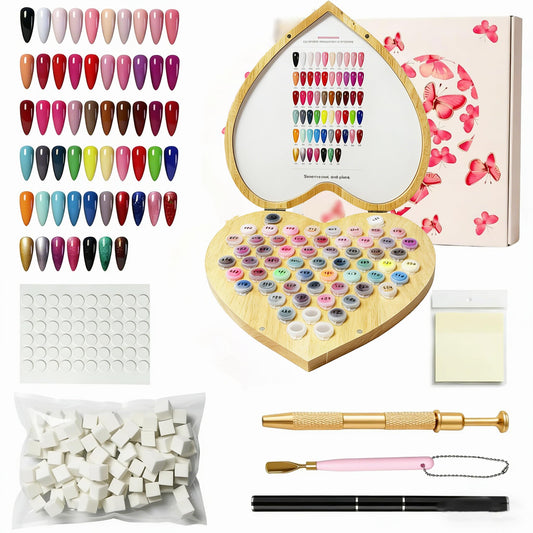 PCTOMU Sponge Pat Pat Gel Polish Pallete Tool Kit, 57 Colors Ombre Nails Gel Paint for Nail Art Gradient Painting Gel Blush Blooming Aura French Manicure, Valentines Day Gifts UV/LED Curing DIY Nail