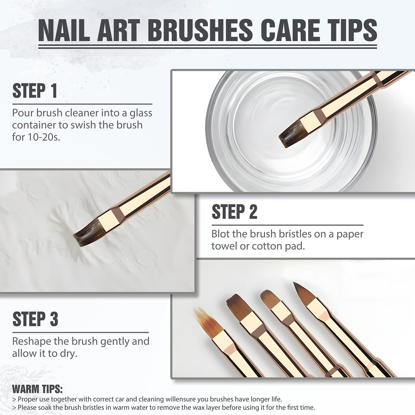 Nail Art Brushes Set, Professional 5Pcs Double-Ended Nail Brush Kit for Details, Long Lines, Ombre & 3D Design-Perfect for DIY Manicures & Salons (Pink)
