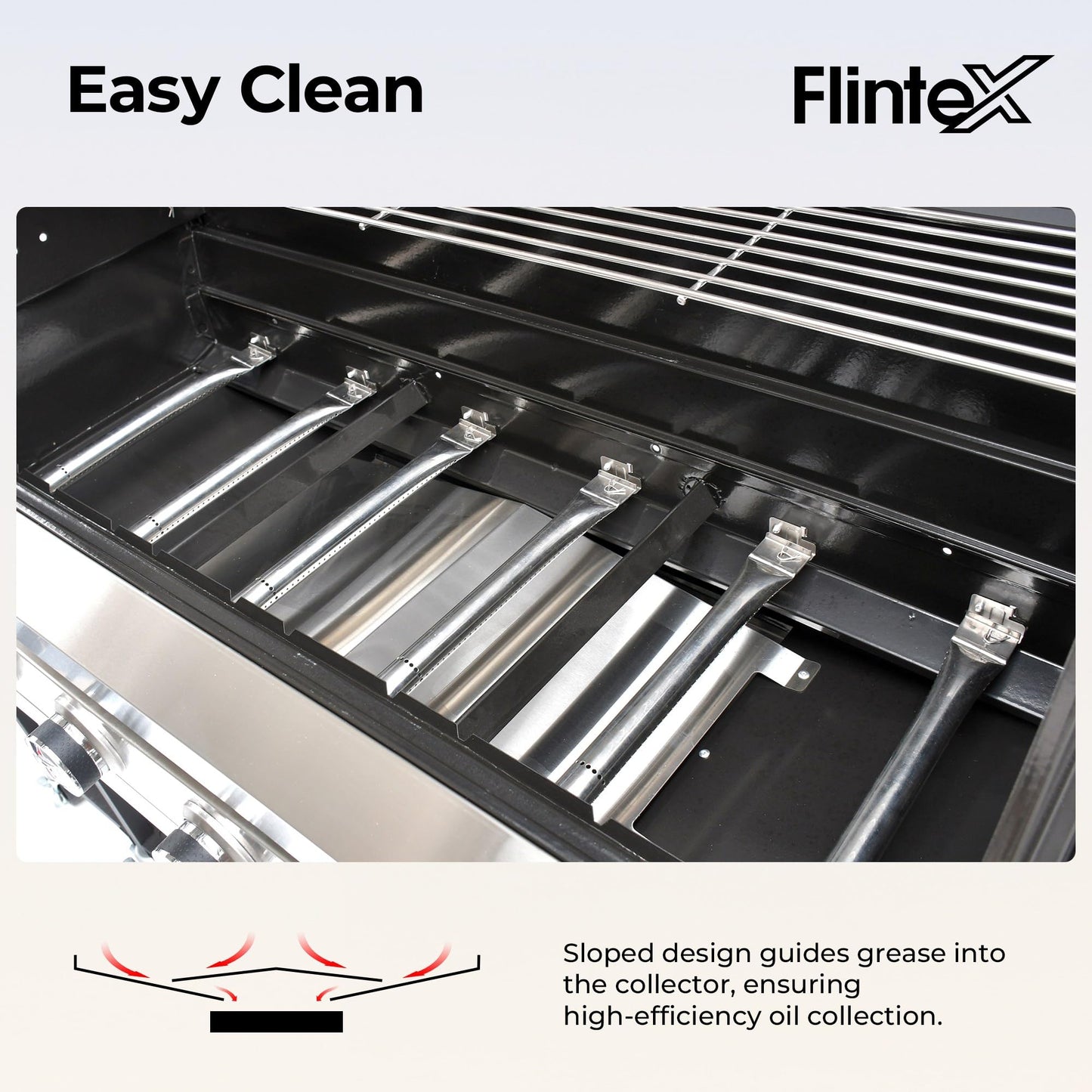 Flintex 40 Inch Built-in BBQ Gas Grill (NG/LPG Convertible), 6-Burner Outdoor Kitchen Gas/Propane Grill with Griddle Combo, Stainless Steel Built-in Outdoor BBQ Grill for Outdoor Kitchen
