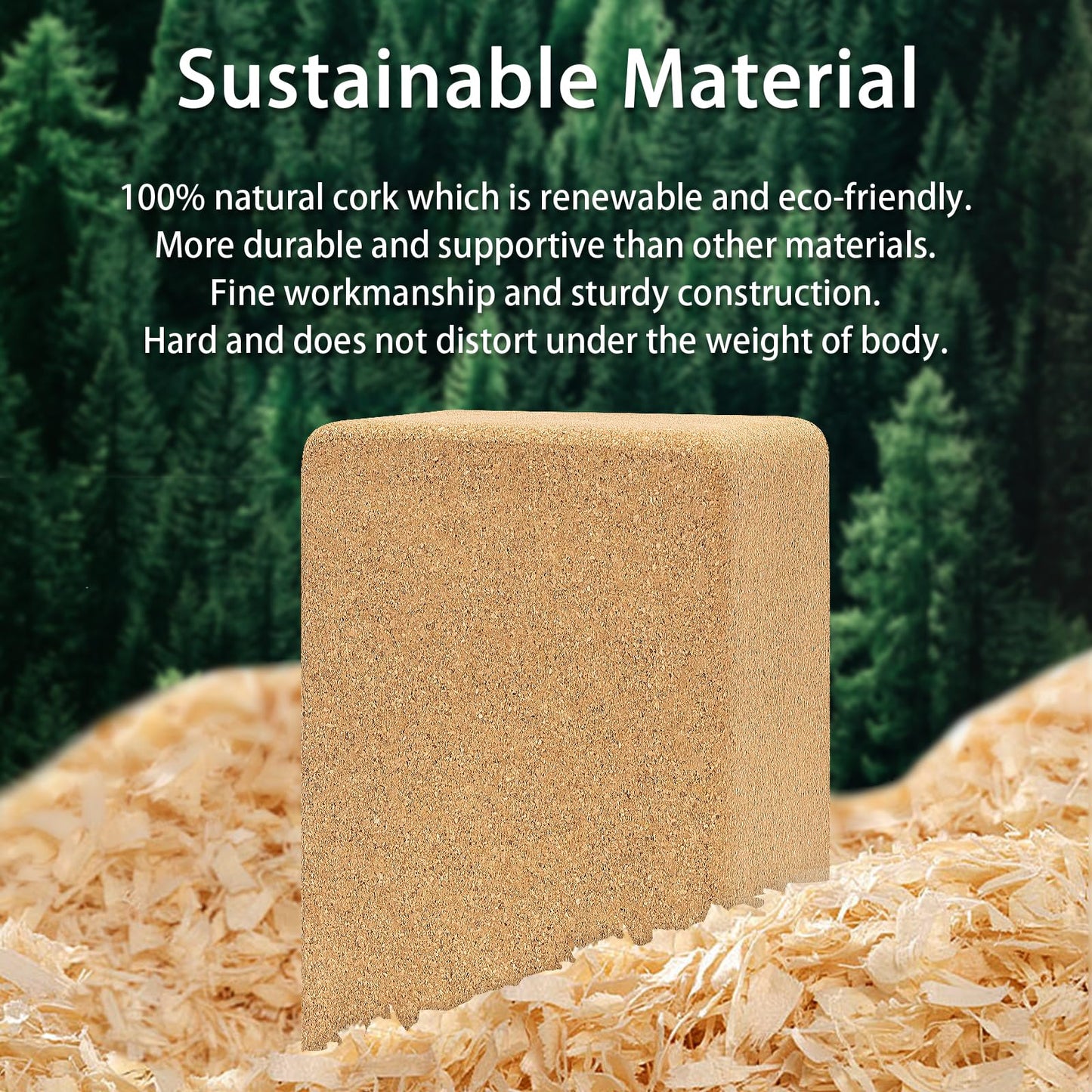 Hatha Yoga Cork Yoga Block, Natural Cork from Portuguese, Premium Brick 9"x6"x4", Eco-Friendly Yoga Accessories for Yoga, Pilates & Stretching
